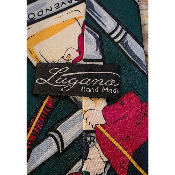 Lugana Mens Tie Golfers Hand Made - Picture 3 of 4